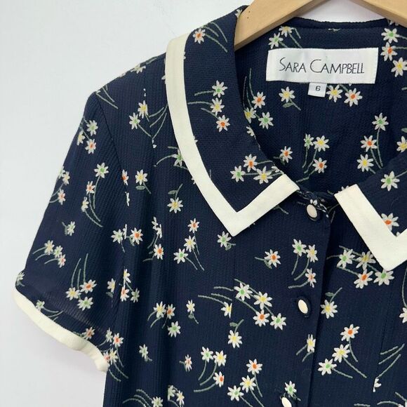 Sara Campbell Vintage Talbots Women’s All Over Floral Button Front Collared Maxi - Picture 7 of 9